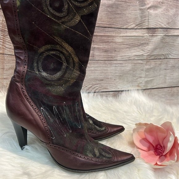🍂 MARINO FABIANI Italian Leather & Suede Over Knee Boot 🍂 - Picture 2 of 15